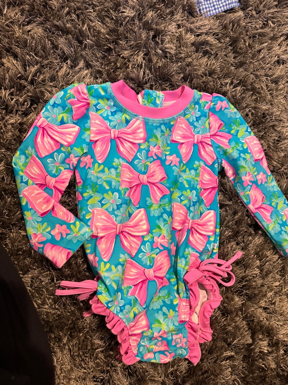 caden lane baby girls bow ruffle swimsuit 6-12